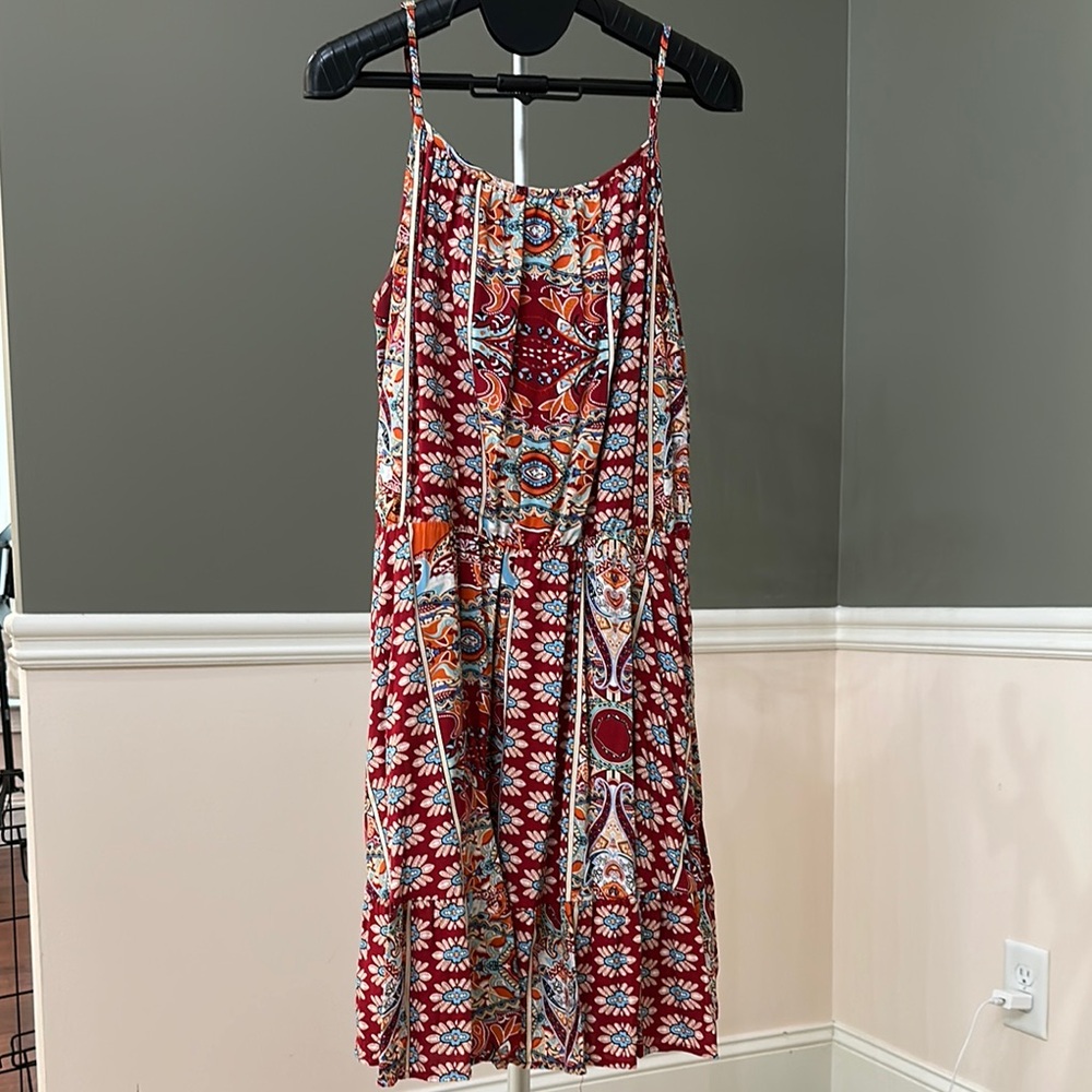 Bohemian Red Floral Dress
